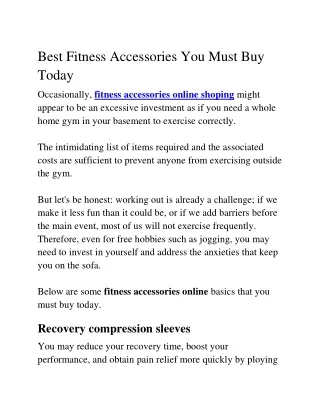 Best Fitness Accessories You Must Buy Today