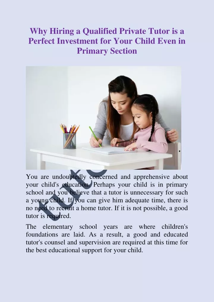 why hiring a qualified private tutor is a perfect