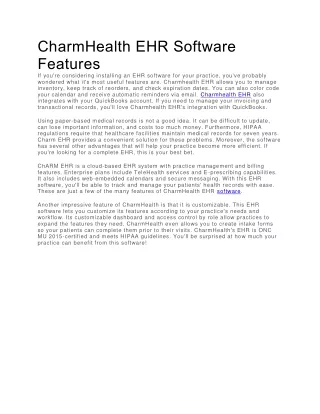 charmhealth ehr software features