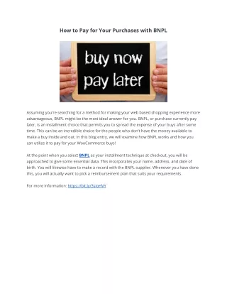 how to pay for your purchases with bnpl