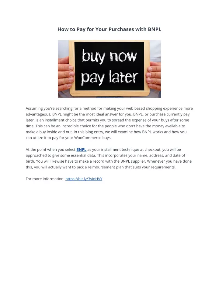 how to pay for your purchases with bnpl