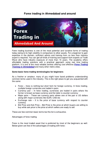 Forex Trading Training in Ahmedabad