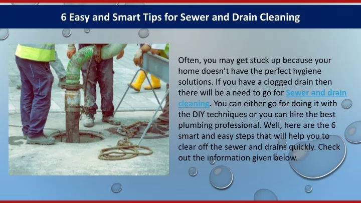 6 easy and smart tips for sewer and drain cleaning