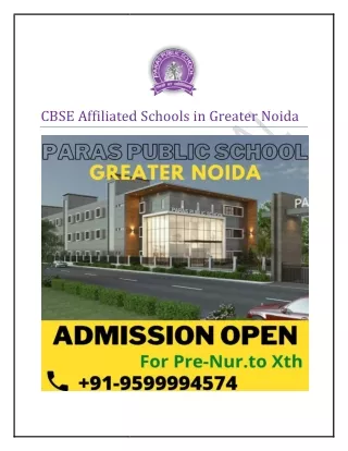 CBSE Affiliated Schools in Greater Noida