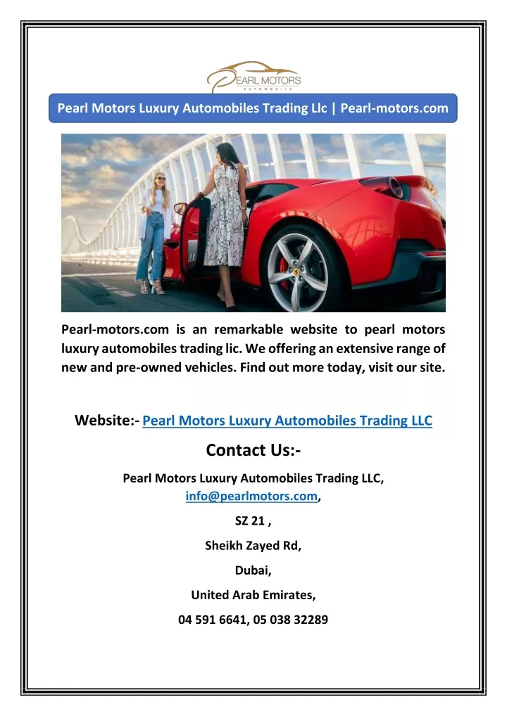 pearl motors luxury automobiles trading llc pearl