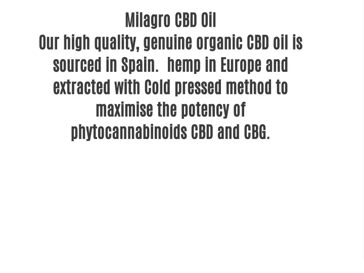 milagro cbd oil
