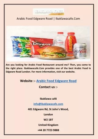 Arabic Food Edgware Road | Ibaklawacafe.Com
