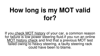 how long is my mot valid for