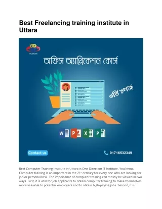 Best Freelancing training institute in uttara
