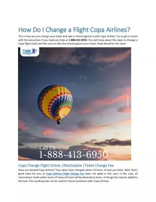 How Do I Change a Flight Copa Airlines?