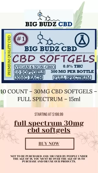 Full Spectrum 30mg Cbd Softgels Order Now