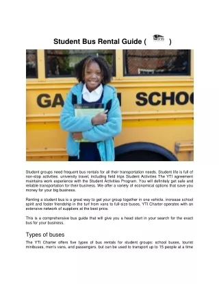 student bus rental guide
