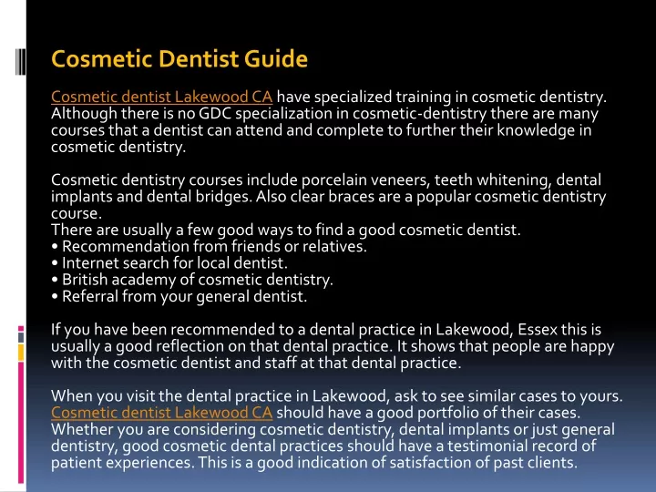 cosmetic dentist guide cosmetic dentist lakewood