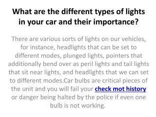 what are the different types of lights in your car and their importance