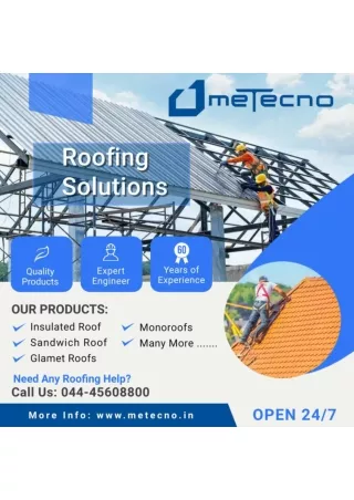Roofing solutions - Insulated Roof panels, Sandwich Roof Panel