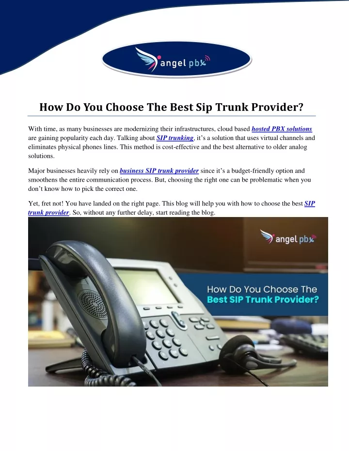 how do you choose the best sip trunk provider