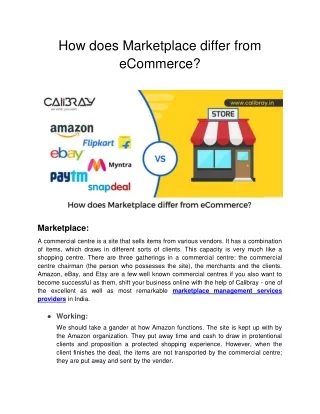 How does Marketplace differ from eCommerce_