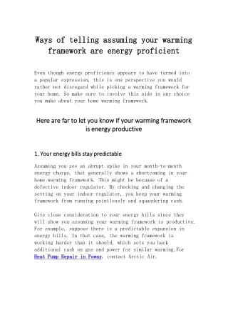 Ways of telling assuming your warming framework
