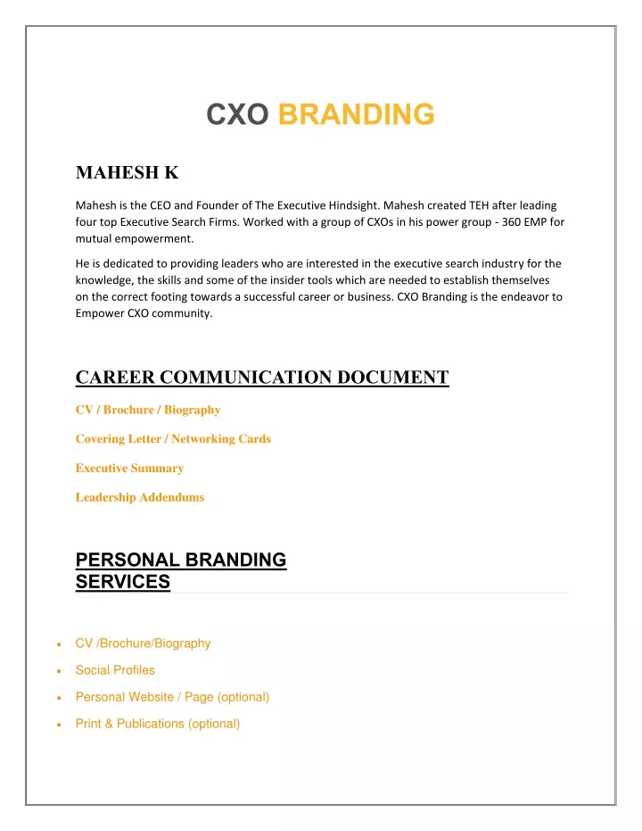 cxo branding