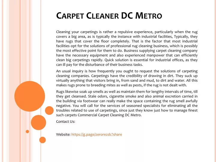 carpet cleaner dc metro