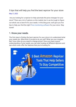5 tips that will help you find the best repricer