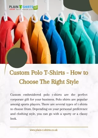 Custom Polo T-Shirts – How to Choose the Right Style