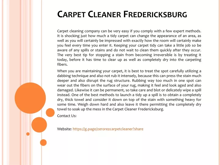 carpet cleaner fredericksburg