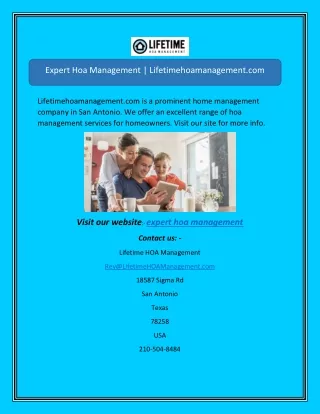 Expert Hoa Management | Lifetimehoamanagement.com