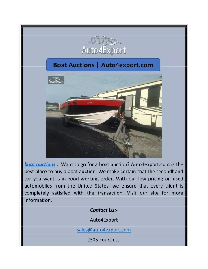 boat auctions auto4export com