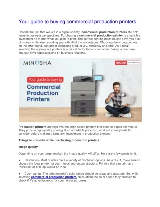 commercialproduction printers