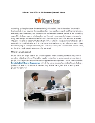 Private Cabin Office in Bhubaneswar