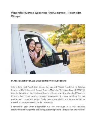 placeholder storage welcoming first customers