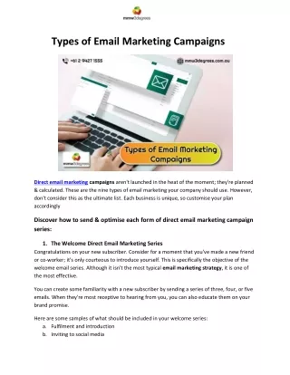 types of email marketing campaigns