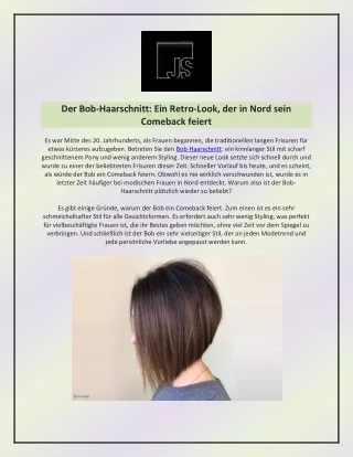 Der Bob-Haarschnitt Ein Retro-Look, der in Nord sein Comeback feiert