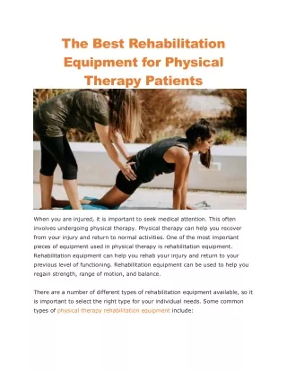 physical therapy rehabilitation equipment