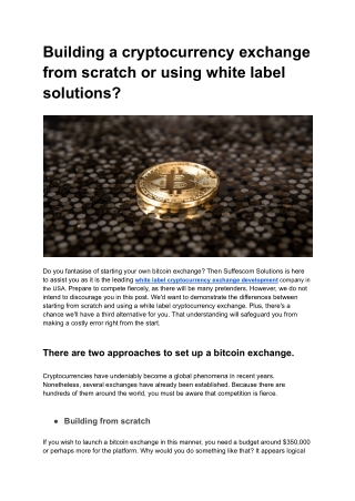 building a cryptocurrency exchange from scratch