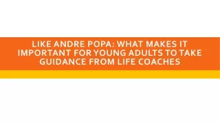Like Andre Popa What Makes It Important for Young Adults to Take Guidance from Life Coaches