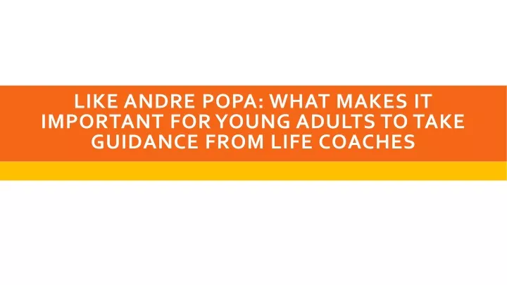 like andre popa what makes it important for young adults to take guidance from life coaches