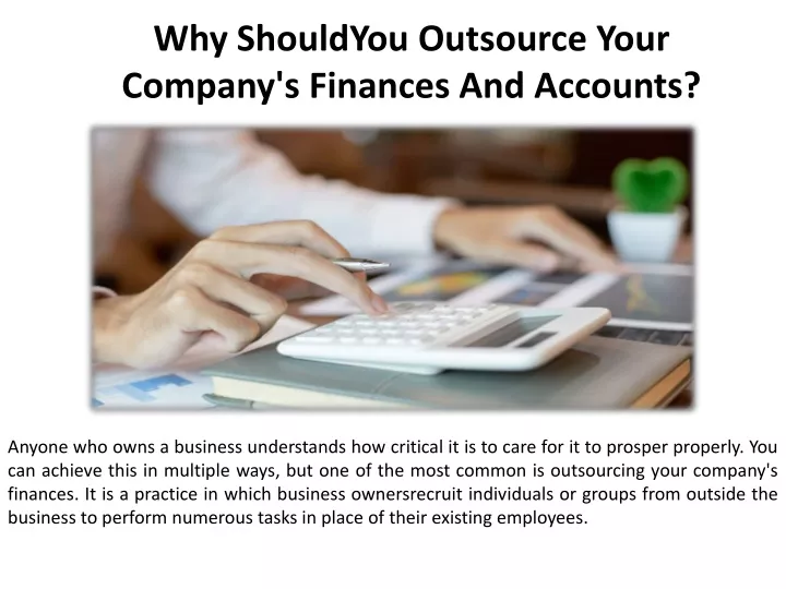 why shouldyou outsource your company s finances