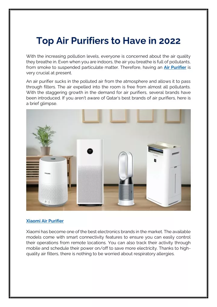 top air purifiers to have in 2022