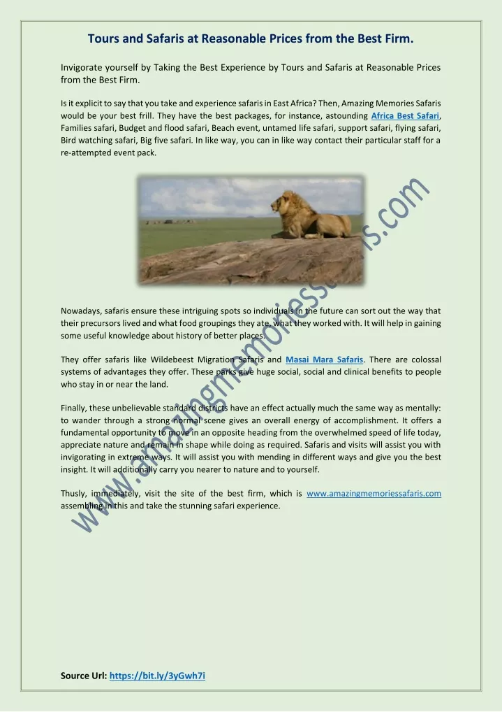 tours and safaris at reasonable prices from