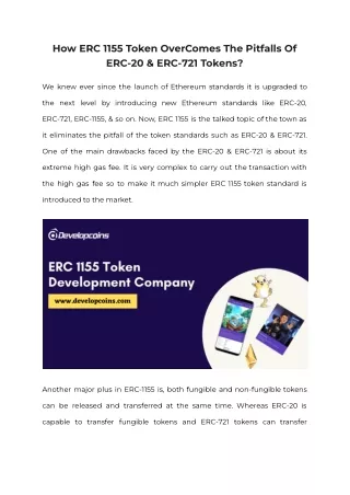 how erc 1155 token overcomes the pitfalls