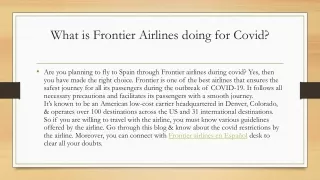 What is Frontier Airlines doing for Covid