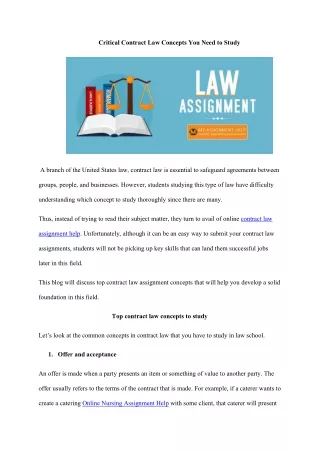 Critical Contract Law Concepts You Need to Study