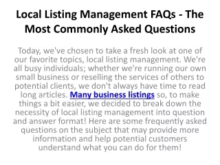 local listing management faqs the most commonly asked questions