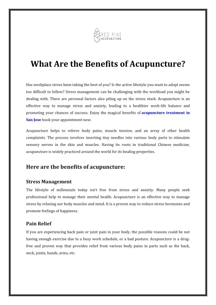 PPT - What Are The Benefits Of Acupuncture? PowerPoint Presentation ...