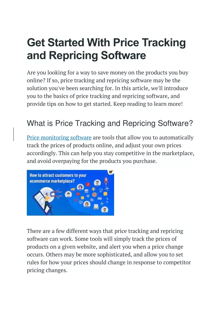 get started with price tracking and repricing