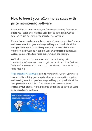 how to boost your ecommerce sales with price