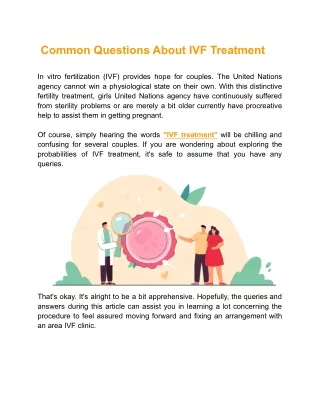 Common Questions About IVF Treatment