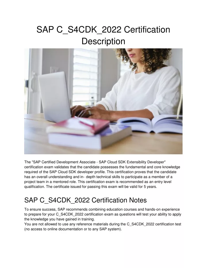 sap c s4cdk 2022 certification description